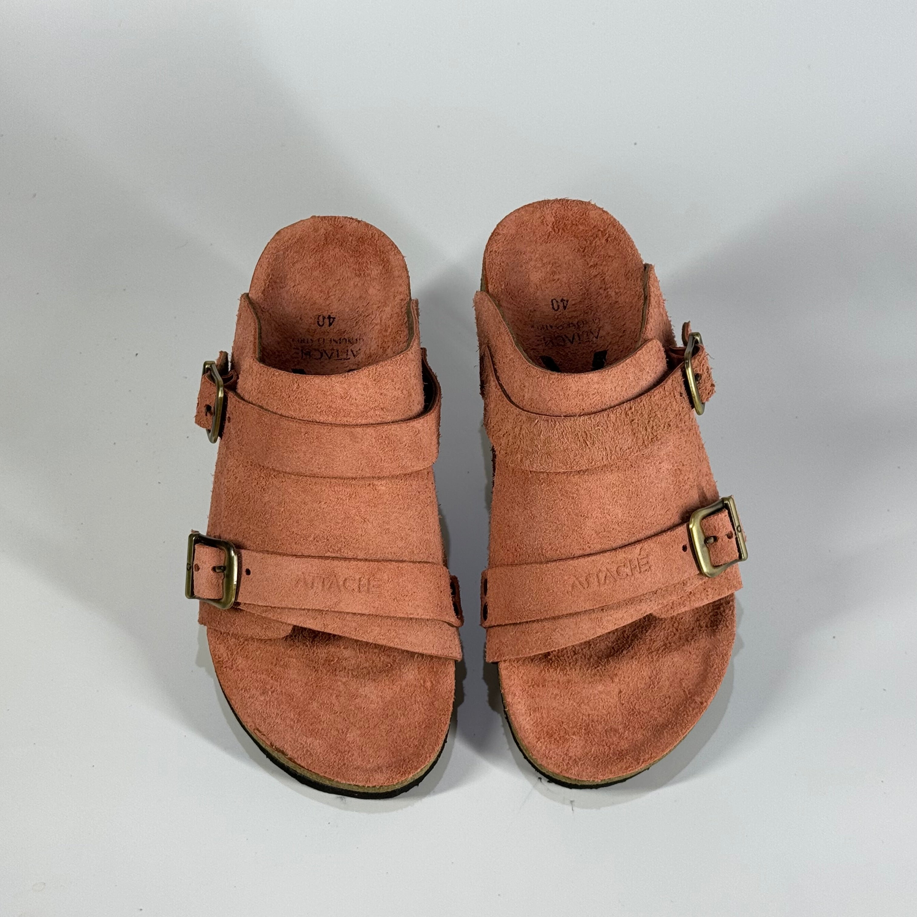 Passeo Double Buckle Genuine Leather Slip-on  “Salmon”