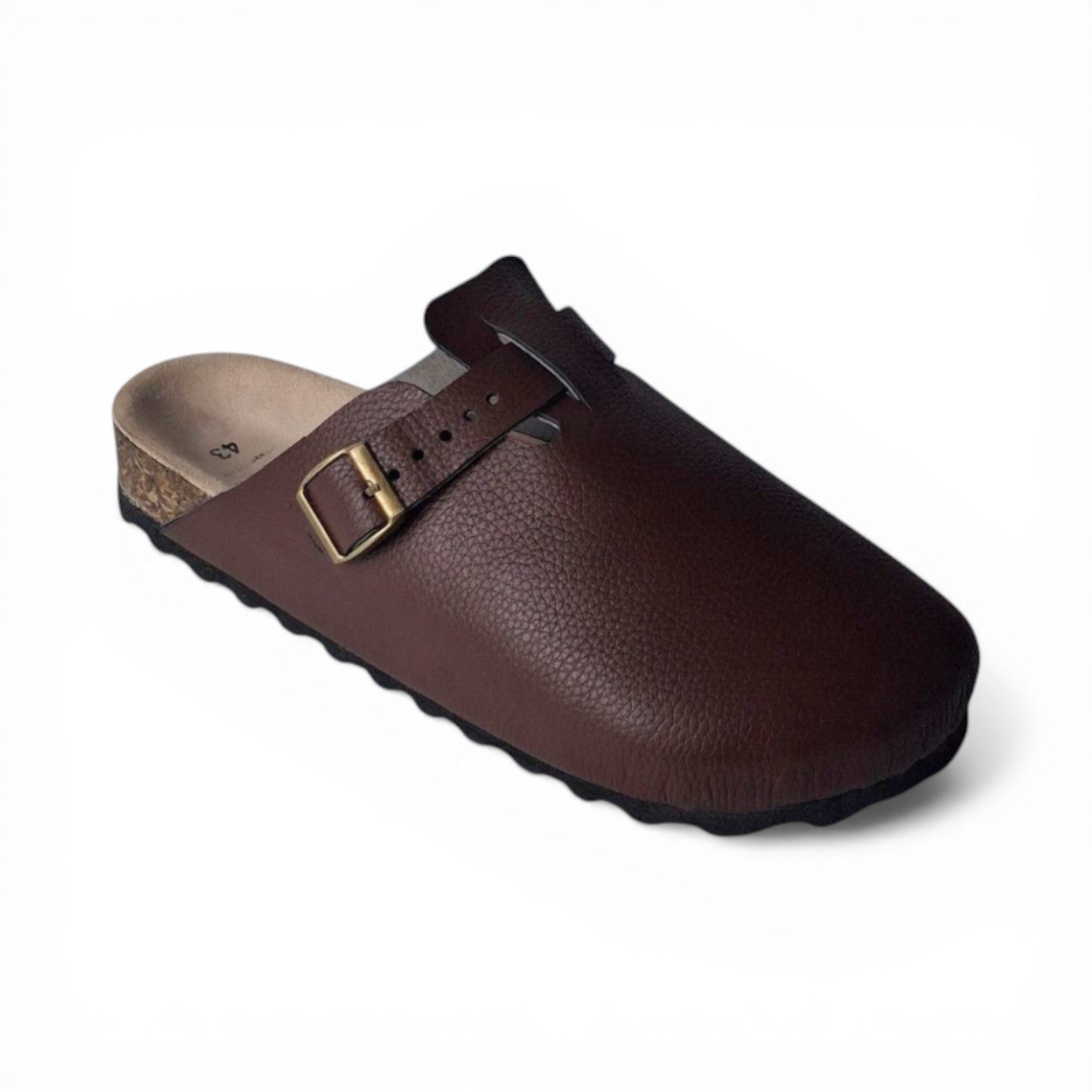 Clogs Brown Grain Leather