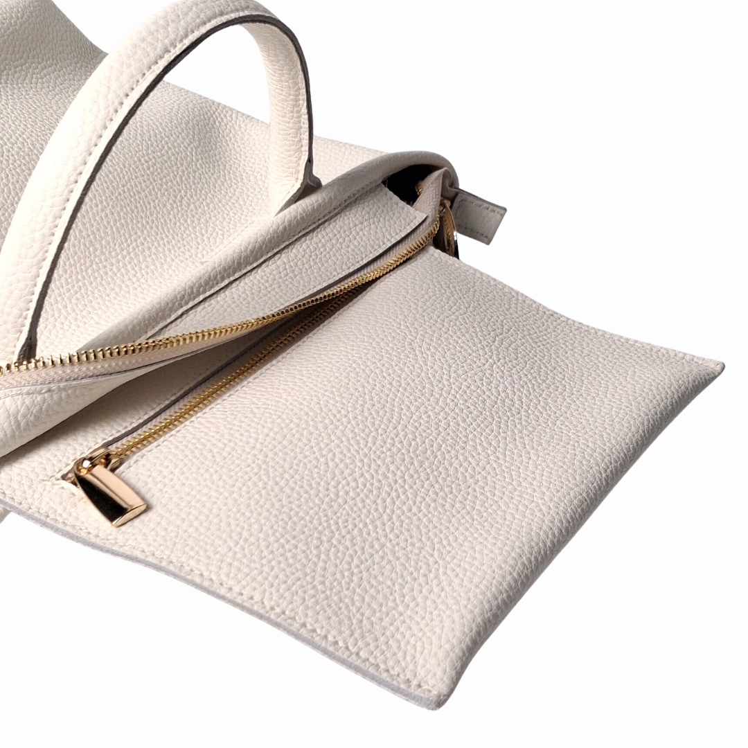 White Limited Petite Tote Genuine Calf Leather