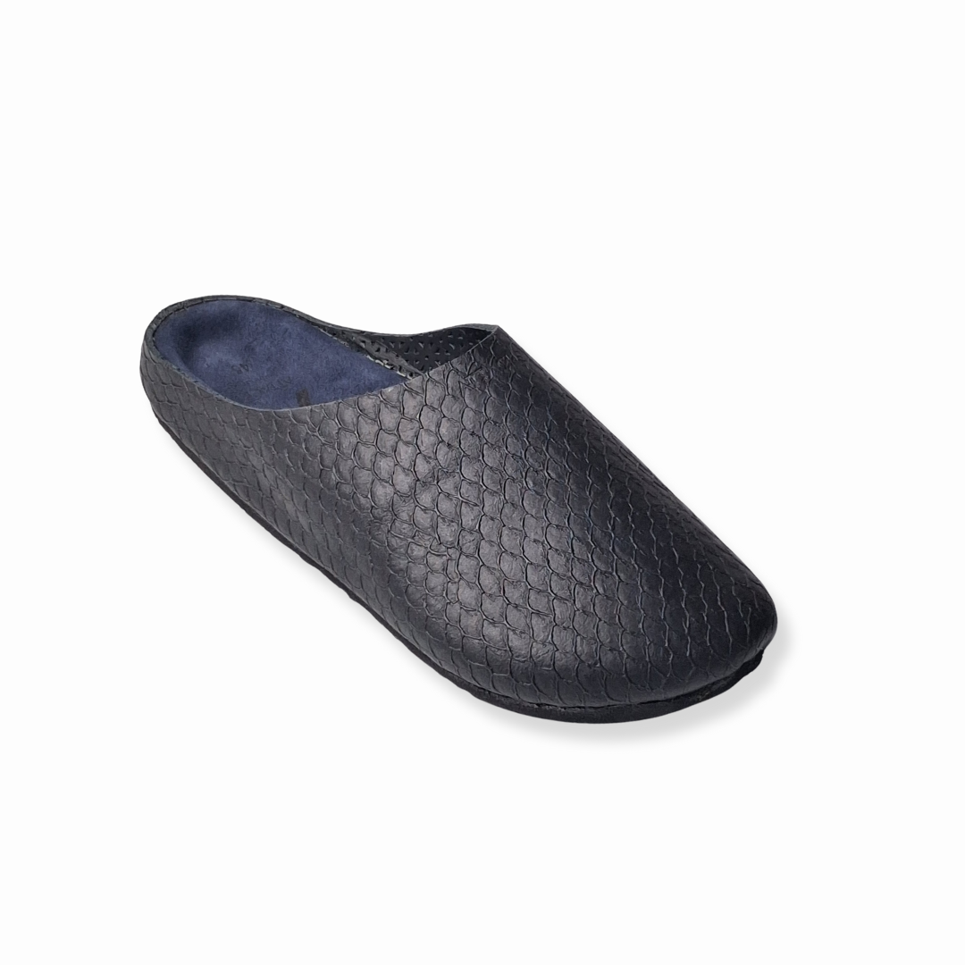 Black Arowana MULE Genuine Bovine Leather