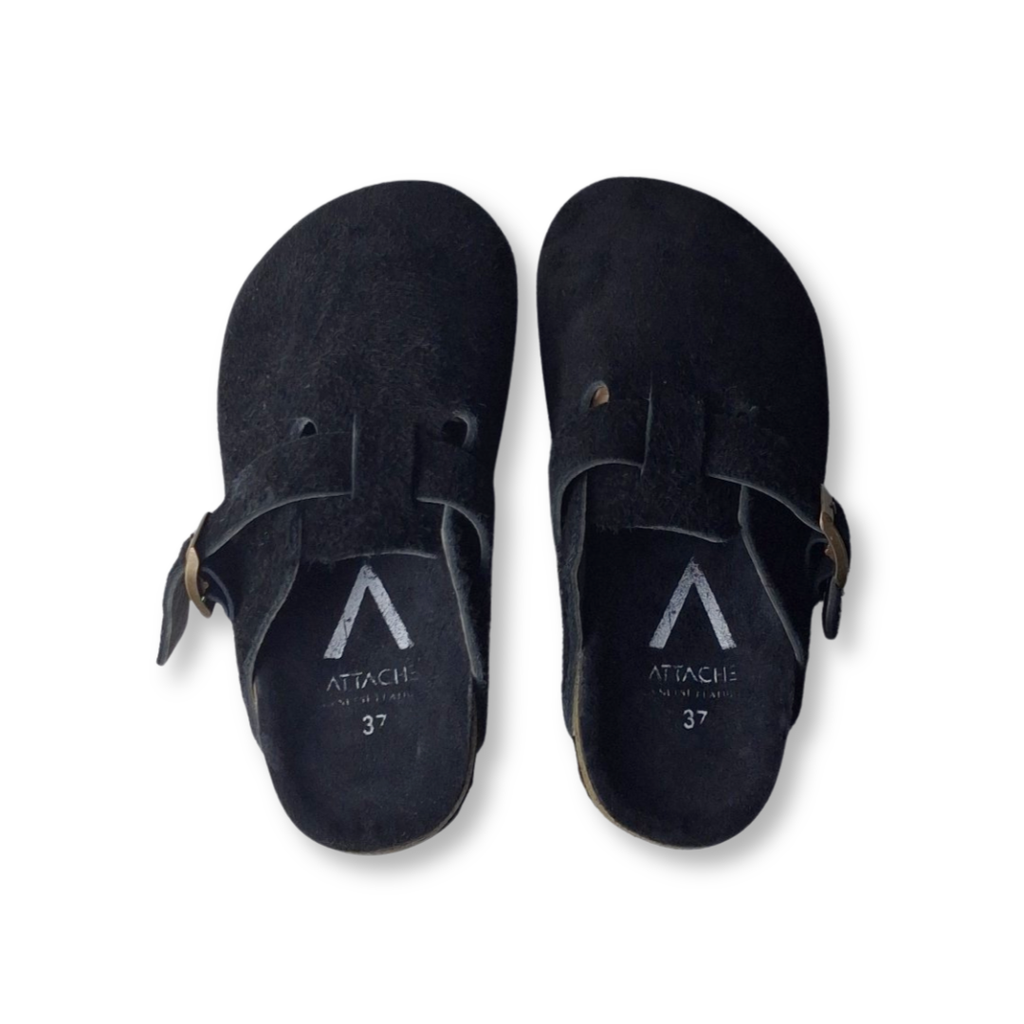 Clogs Blackout Suede Leather