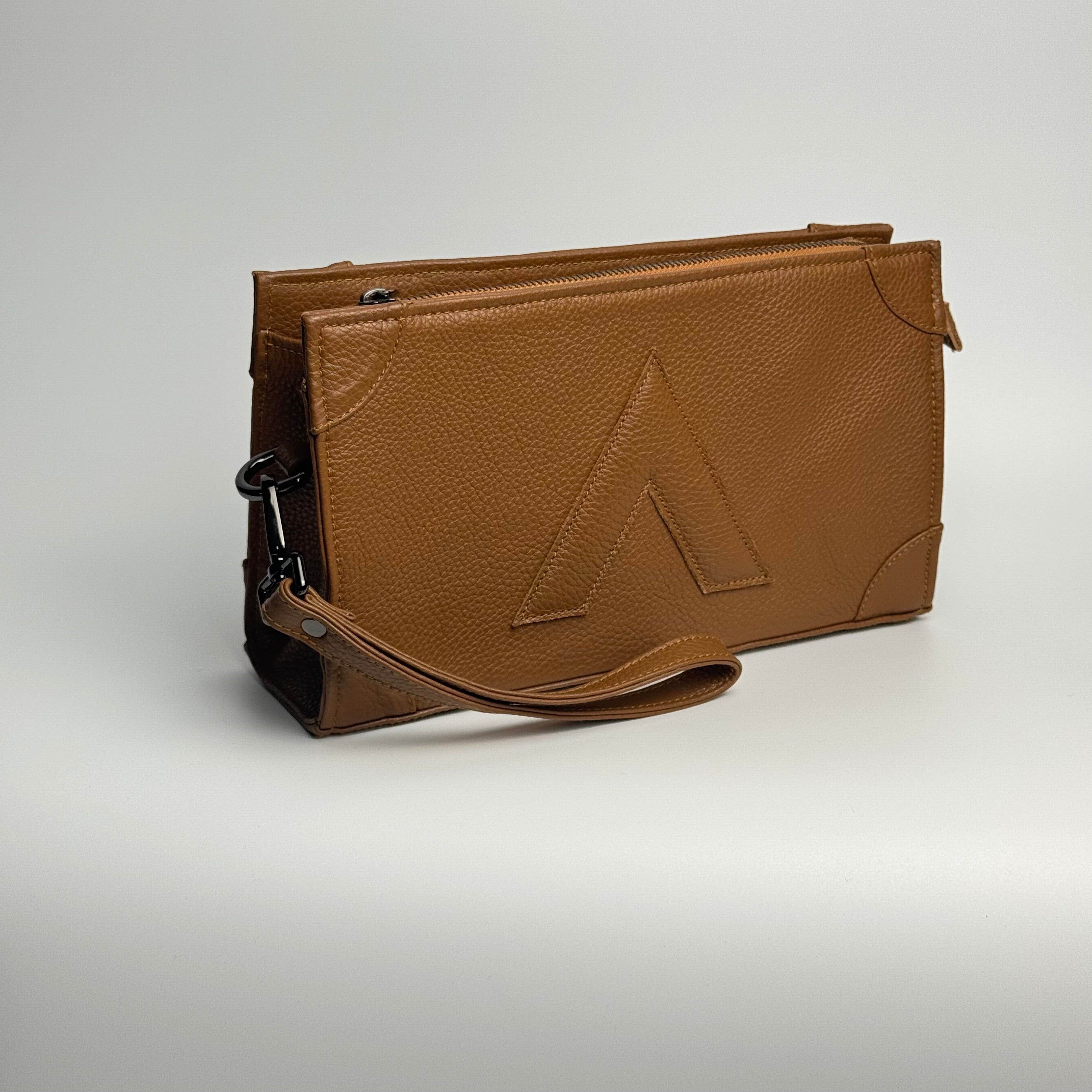 Attaché Clutch+ - Genuine Leather Clutch with Strap “Brown”