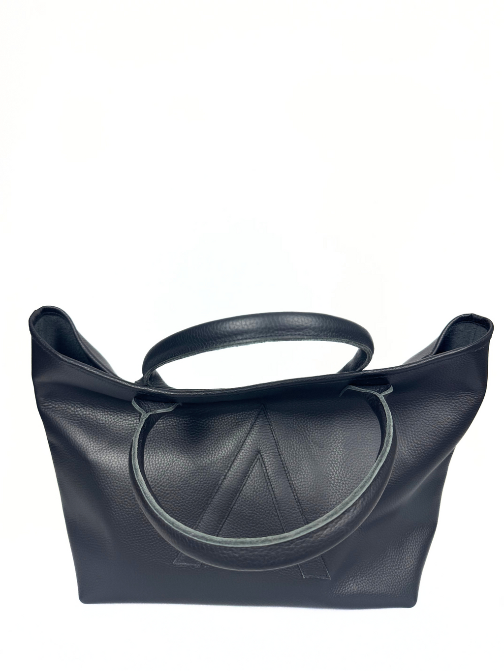U-TOTE Full Grain Calf Leather Upsize Tote in Black