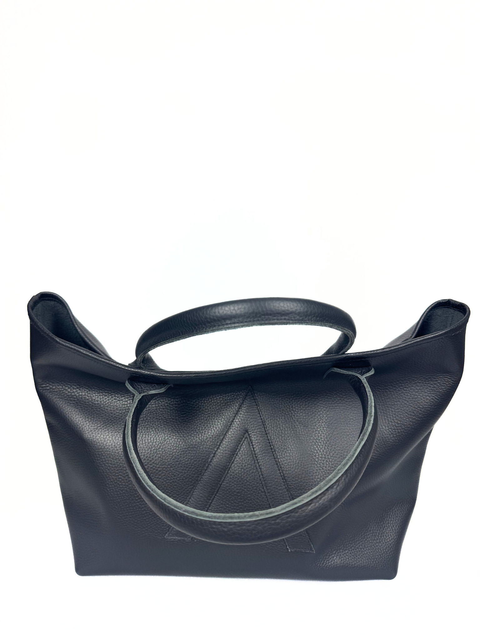 U-TOTE Full Grain Calf Leather Upsize Tote in Black