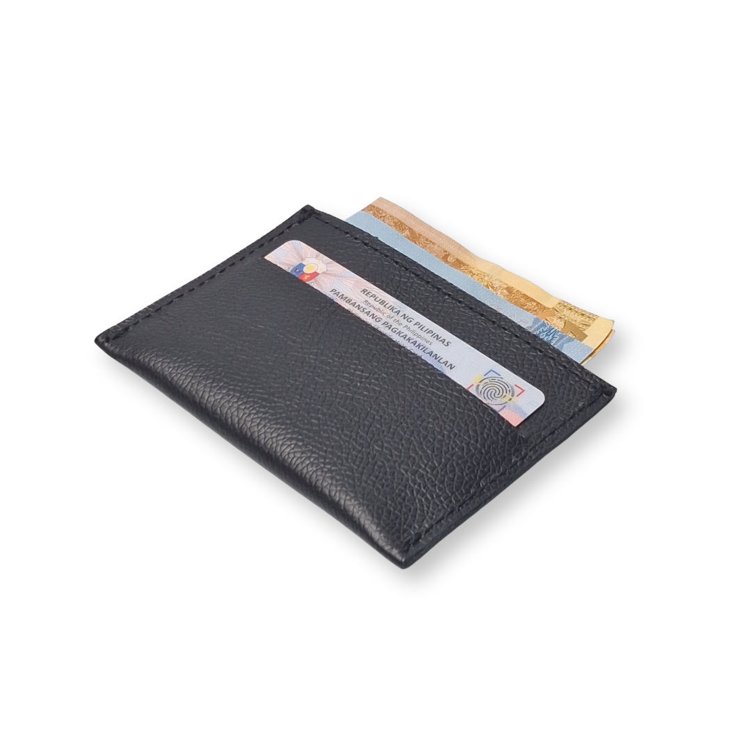 Slimslip Genuine Leather Card and Bill Holder in Black