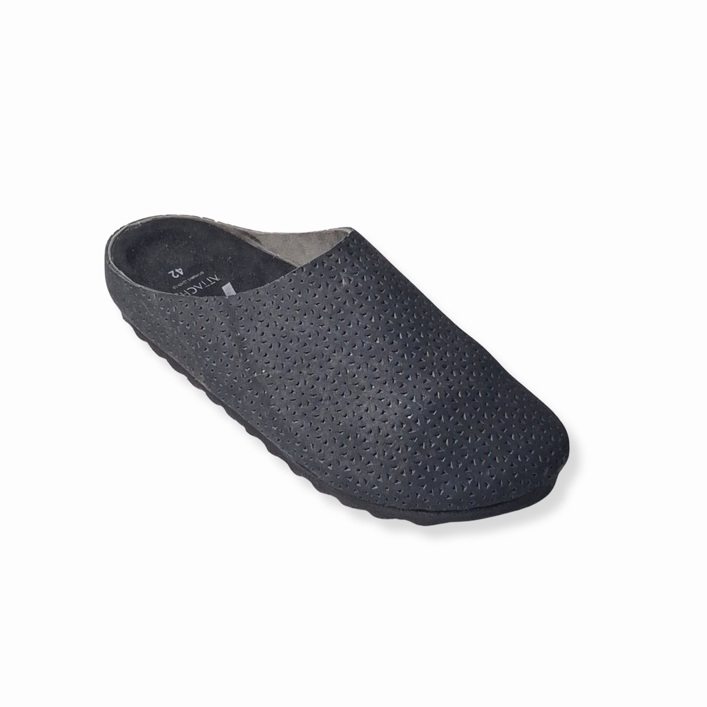 Black Mesh MULE Genuine Bovine Leather