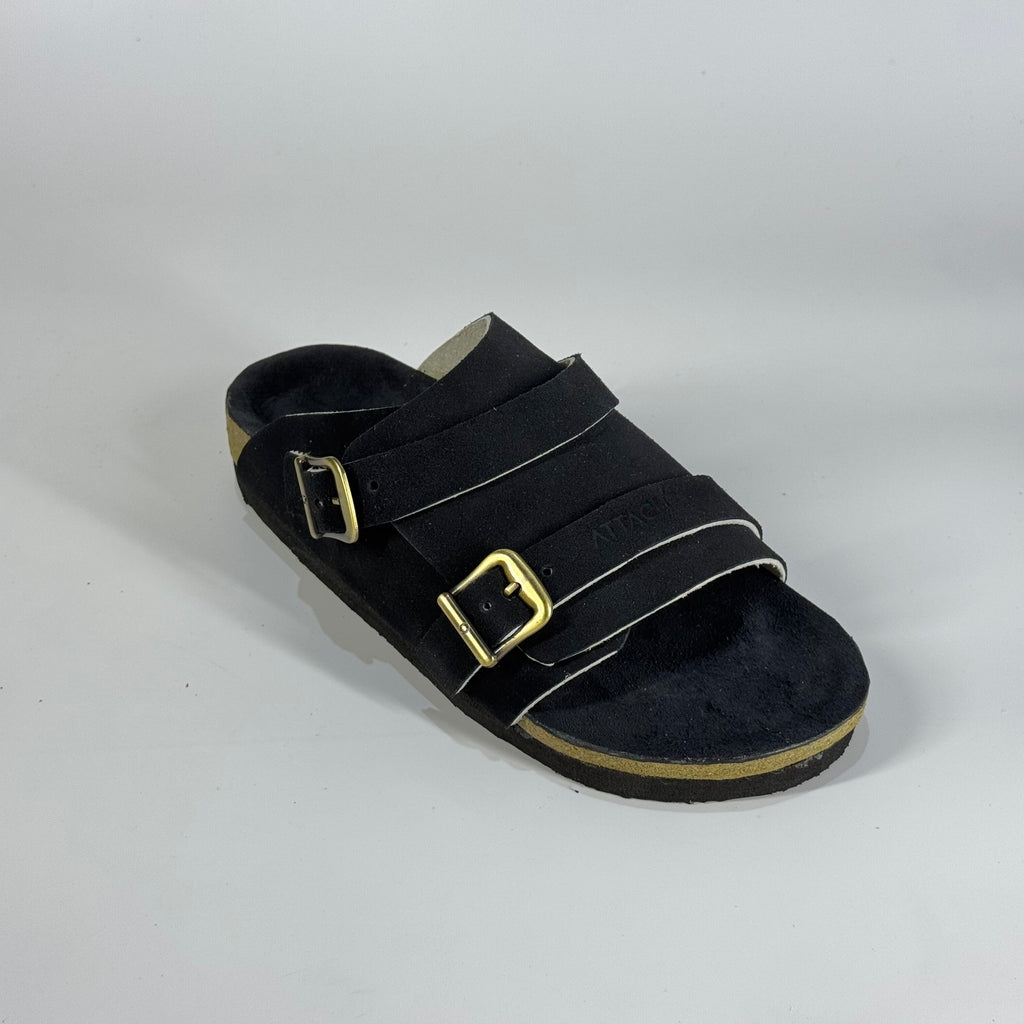 Passeo Double Buckle Genuine Leather Slip-on  "Blackout"