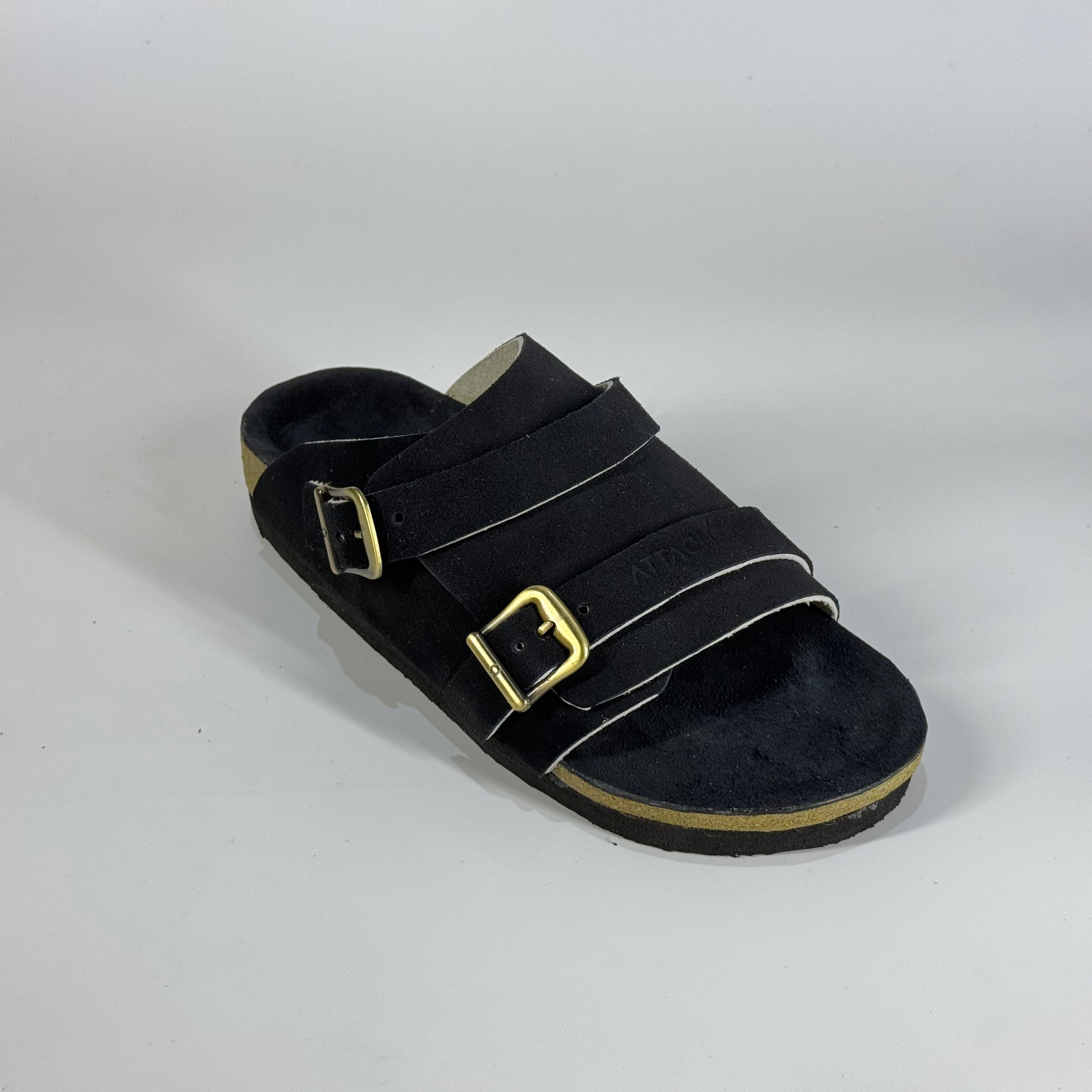 Passeo Double Buckle Genuine Leather Slip-on  "Blackout"