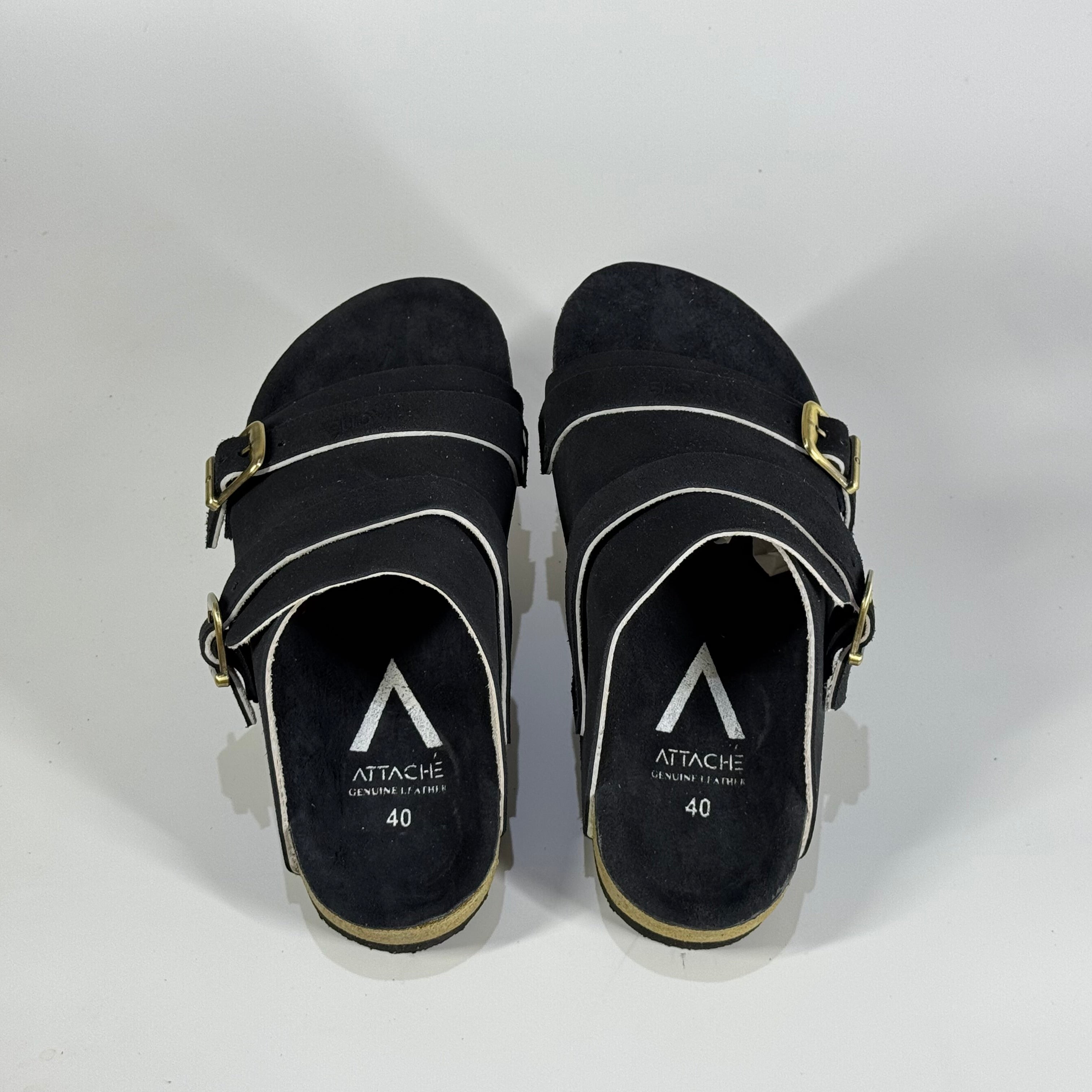 Passeo Double Buckle Genuine Leather Slip-on  "Blackout"
