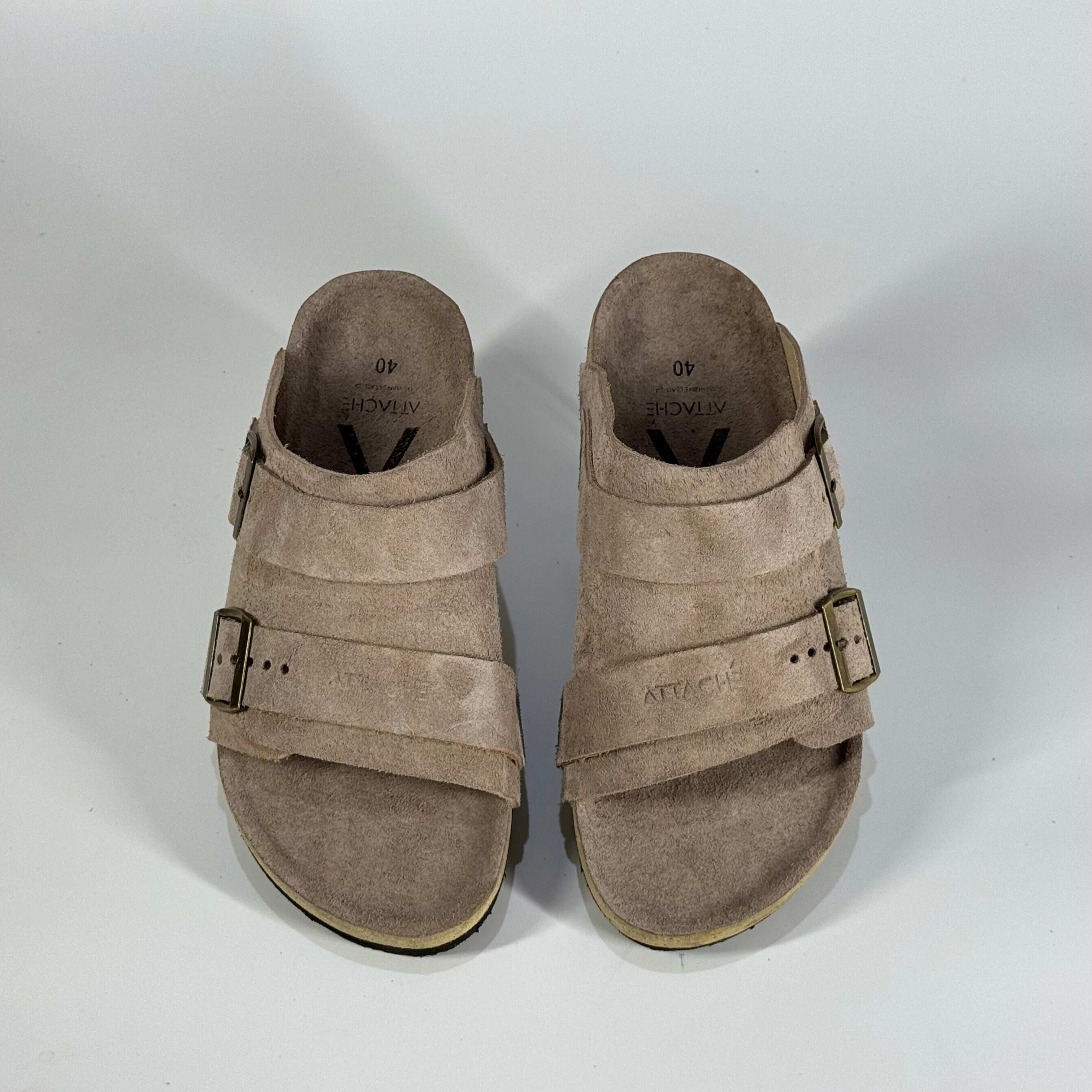 Passeo Double Buckle Genuine Leather Slip-on “Taupe”