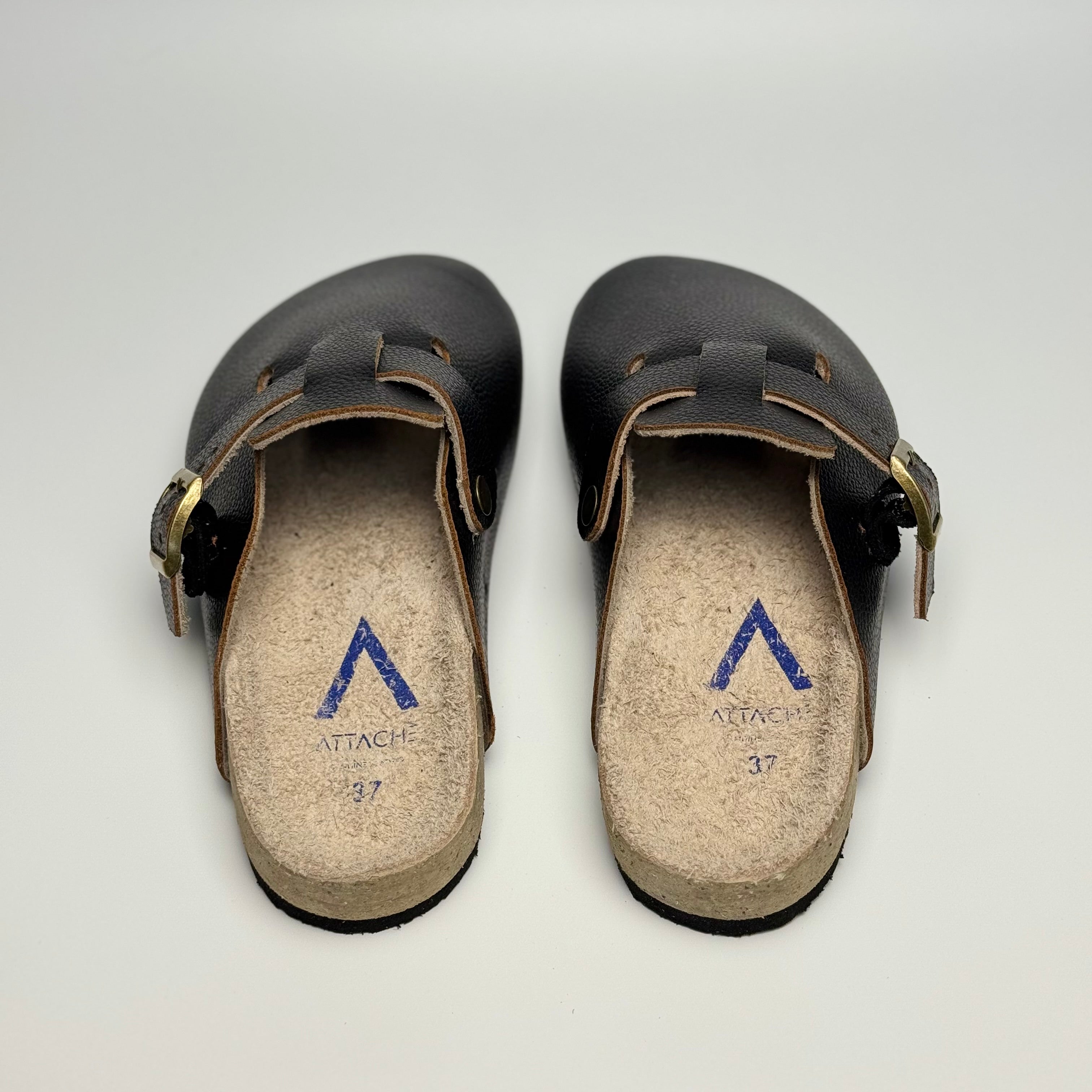 Clogs Genuine Leather Full Grain "Black"