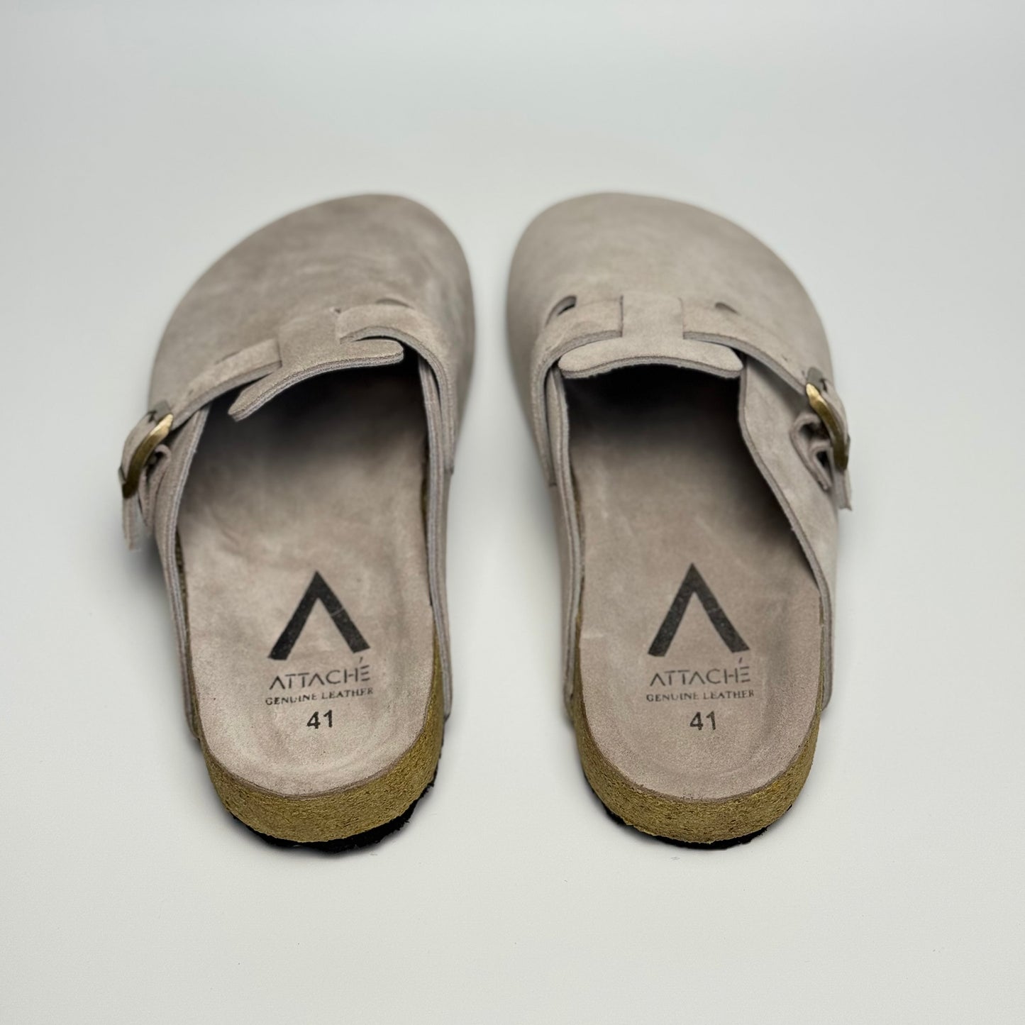 Clogs Premium Genuine Leather Slip-on “Taupe”