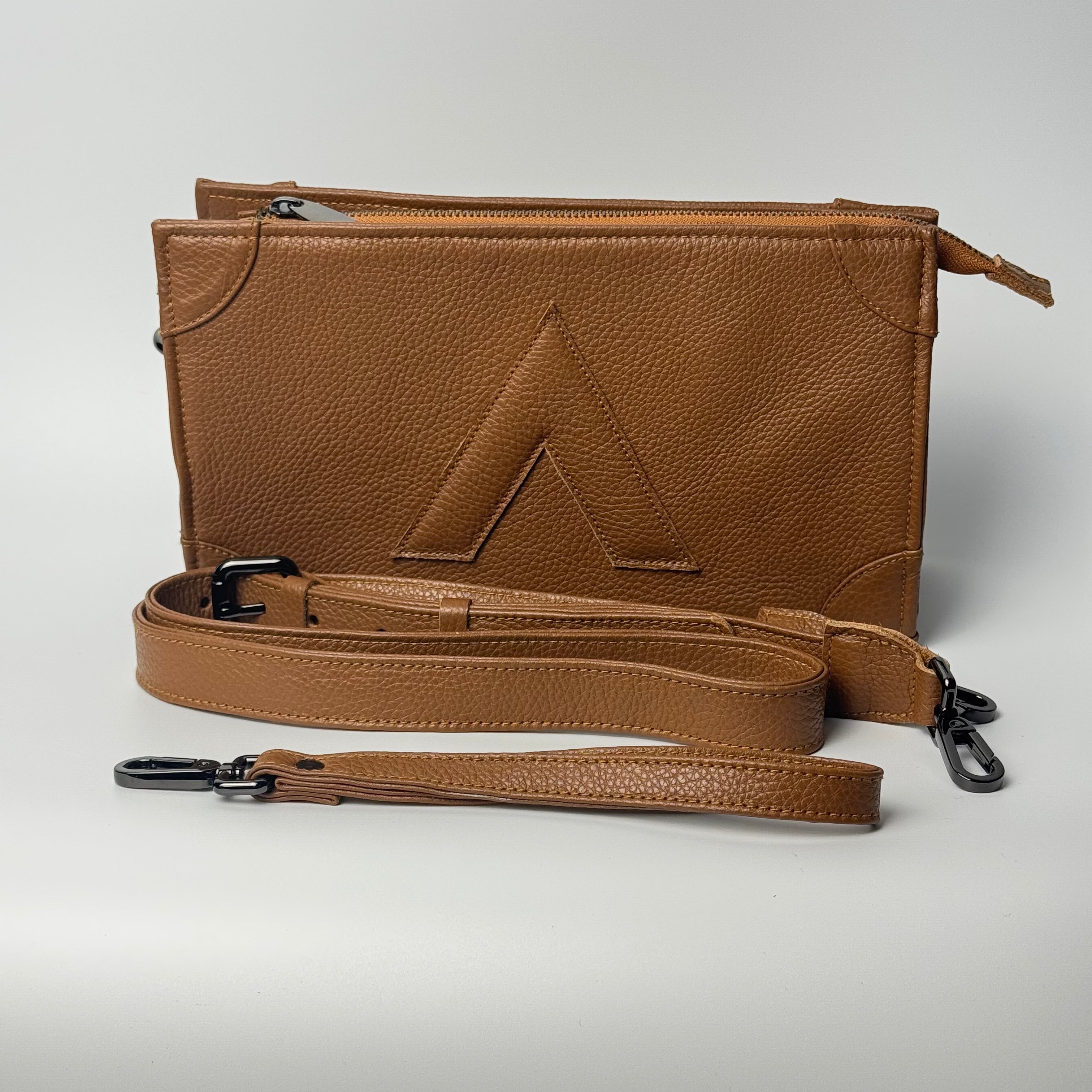 Attaché Clutch+ - Genuine Leather Clutch with Strap “Brown”