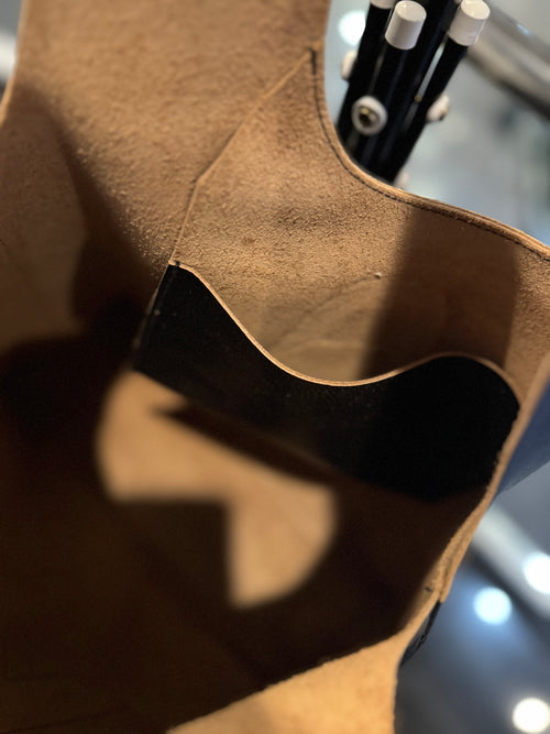 Arch Sack Repurposed Genuine Leather Tote - Black Grain