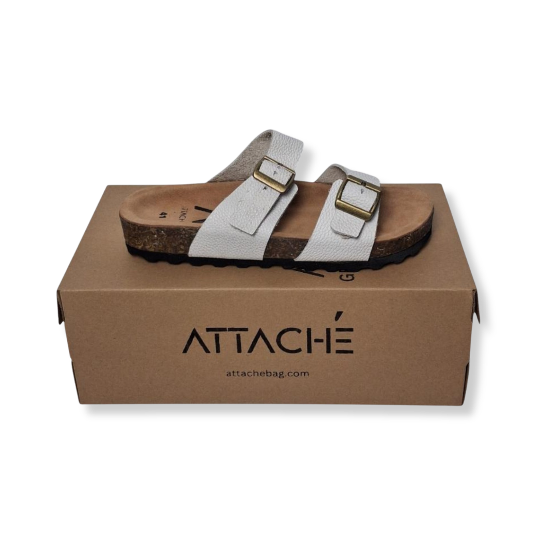 Mondeau White Grain Leather Slipon