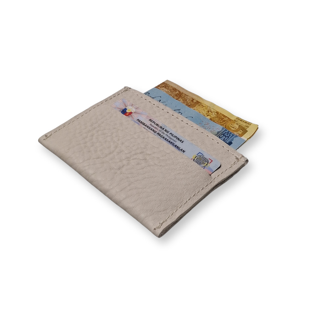 Slimslip Genuine Leather Card and Bill Holder in Cloud White