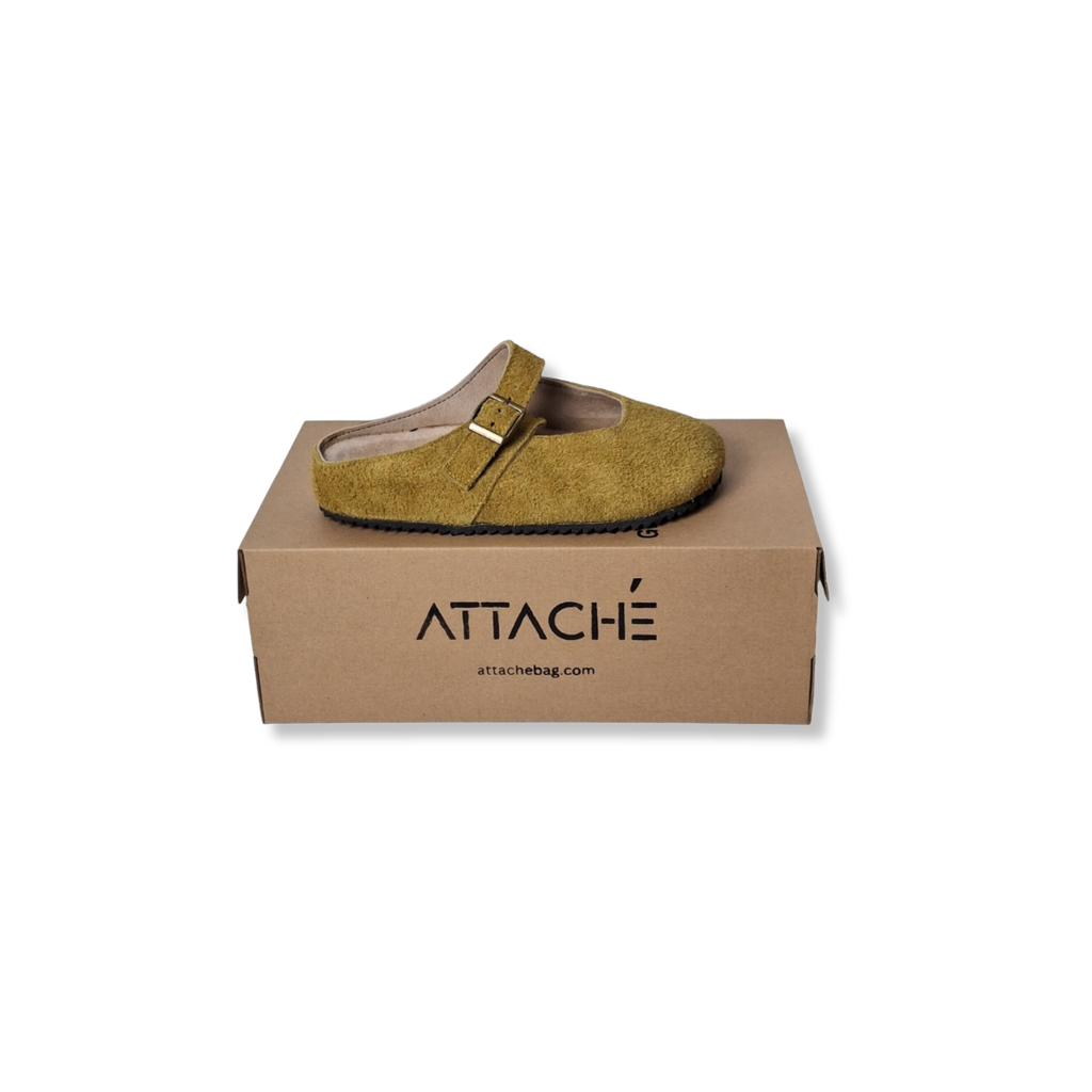 MJ Clogs V2 Non-Slip Mustard Suede Leather