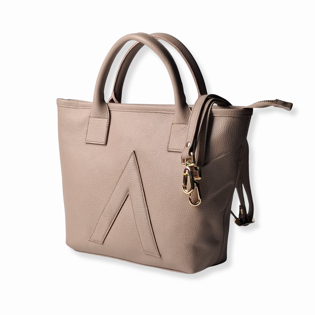 Beige Petite Tote Genuine Calf Leather
