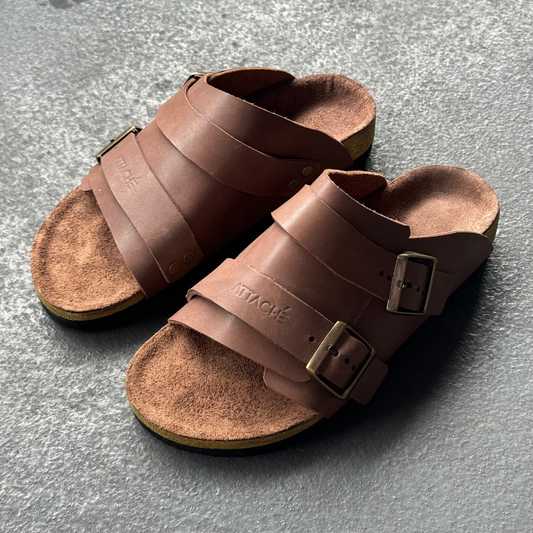 Size 45 - Limited Edition: Passeo Double Buckle "Mocha in Napa Leather"