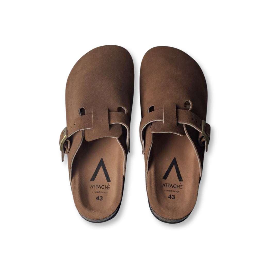 Clogs Mocha Suede Leather