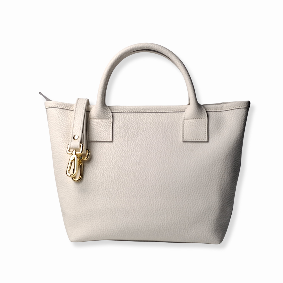White Limited Petite Tote Genuine Calf Leather