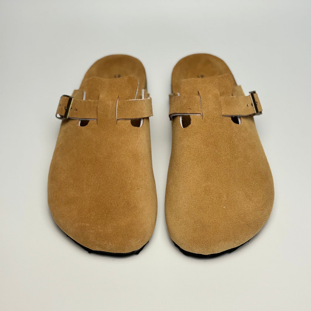Clogs Genuine Leather Suede "Tan"
