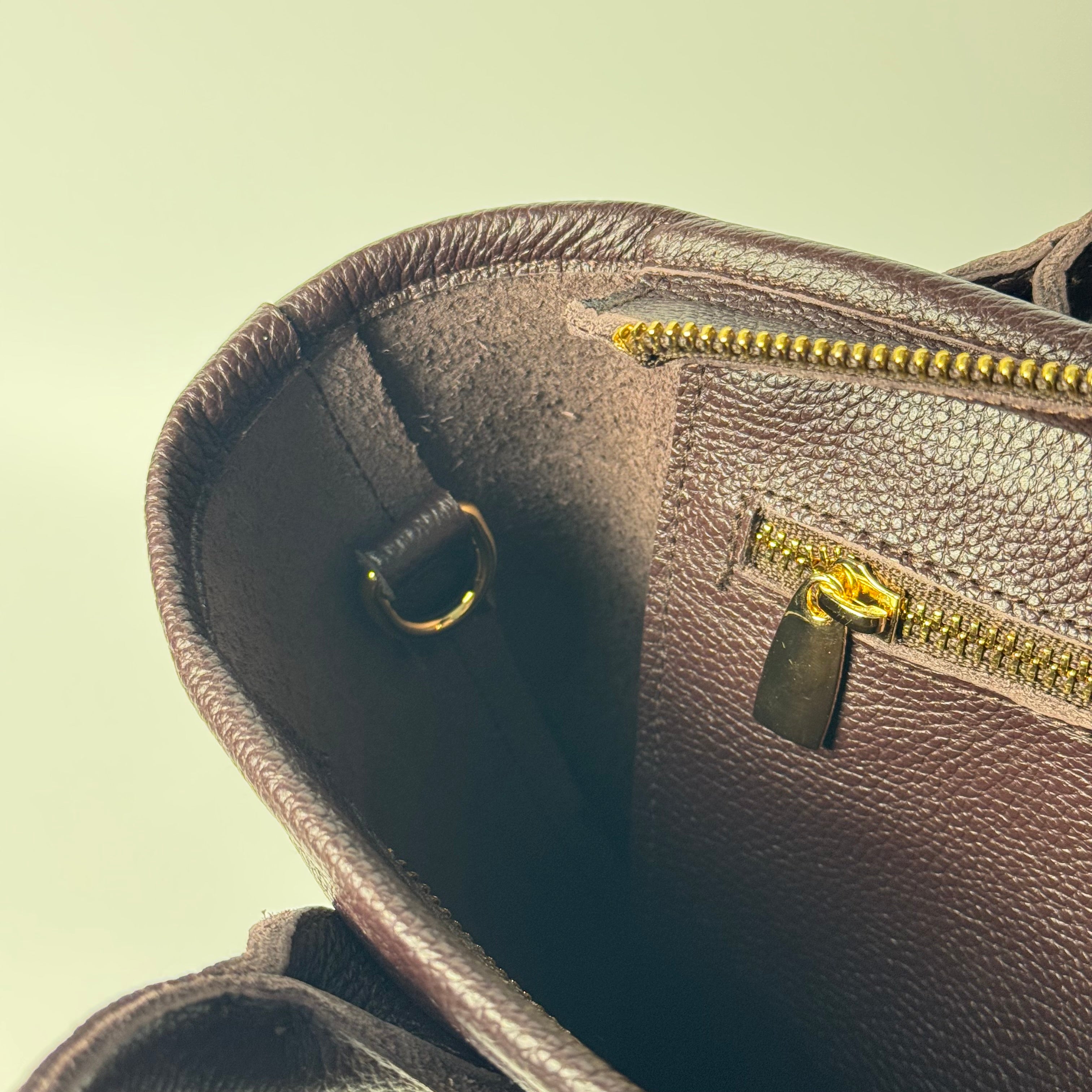 P-TOTE Full Grain Calf Leather (Petite Tote) in Cognac Brown