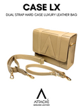 Attaché Case LX – Dual Strap Genuine Leather Bag in Beige
