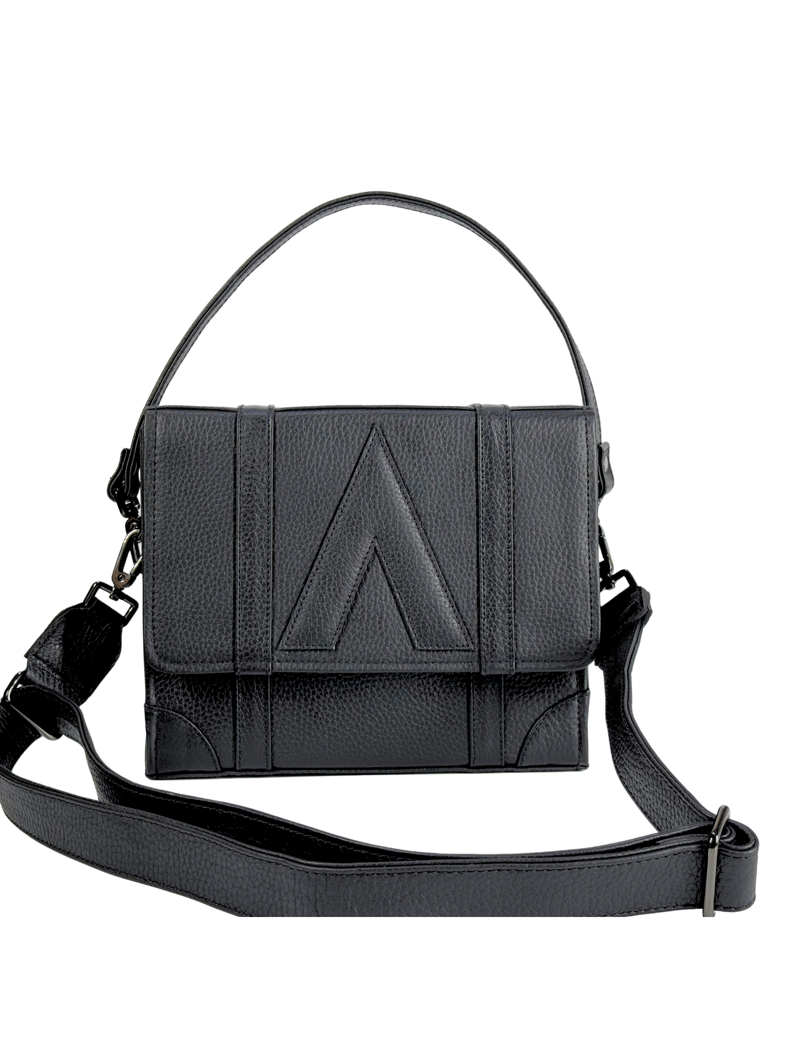 Attaché Case LX – Dual Strap Genuine Leather Bag in Black