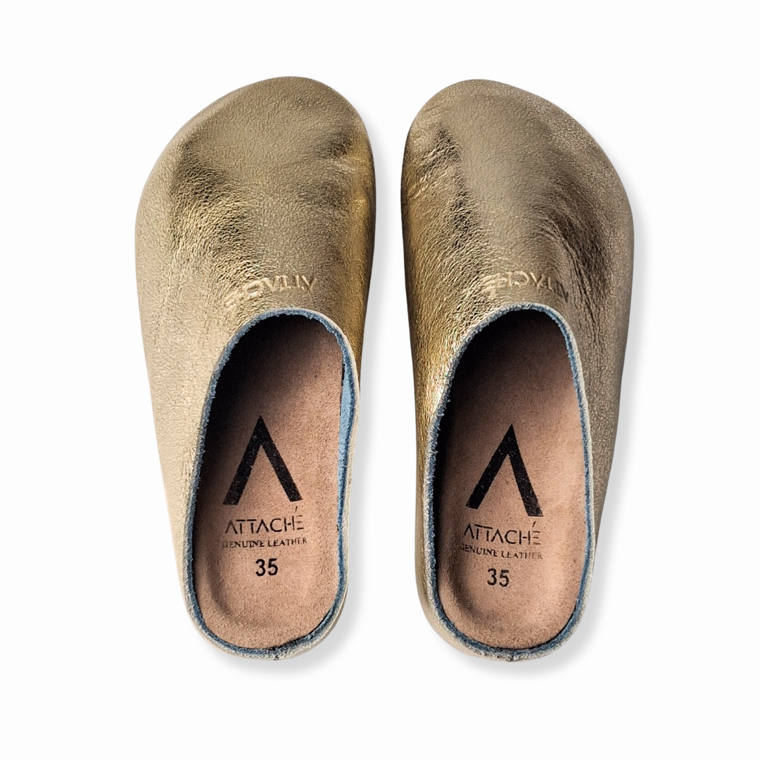 SIZE 35 ONLY: Gold V2 MULE Genuine Bovine Leather