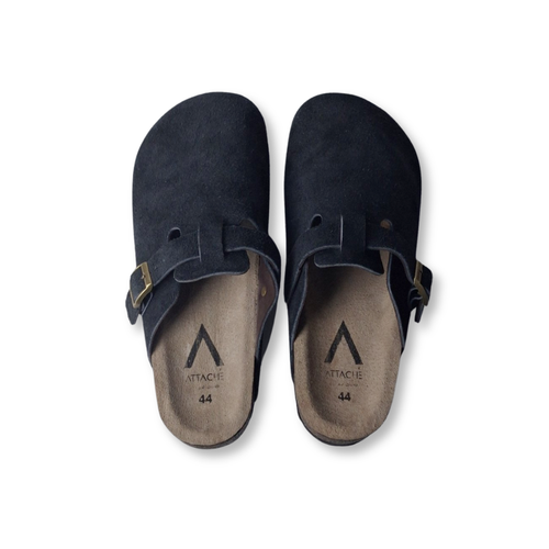 Clogs Black Suede Leather