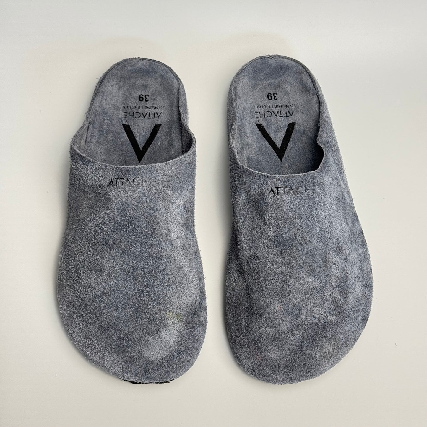 Mule Soft Suede Leather “Spruce Blue”