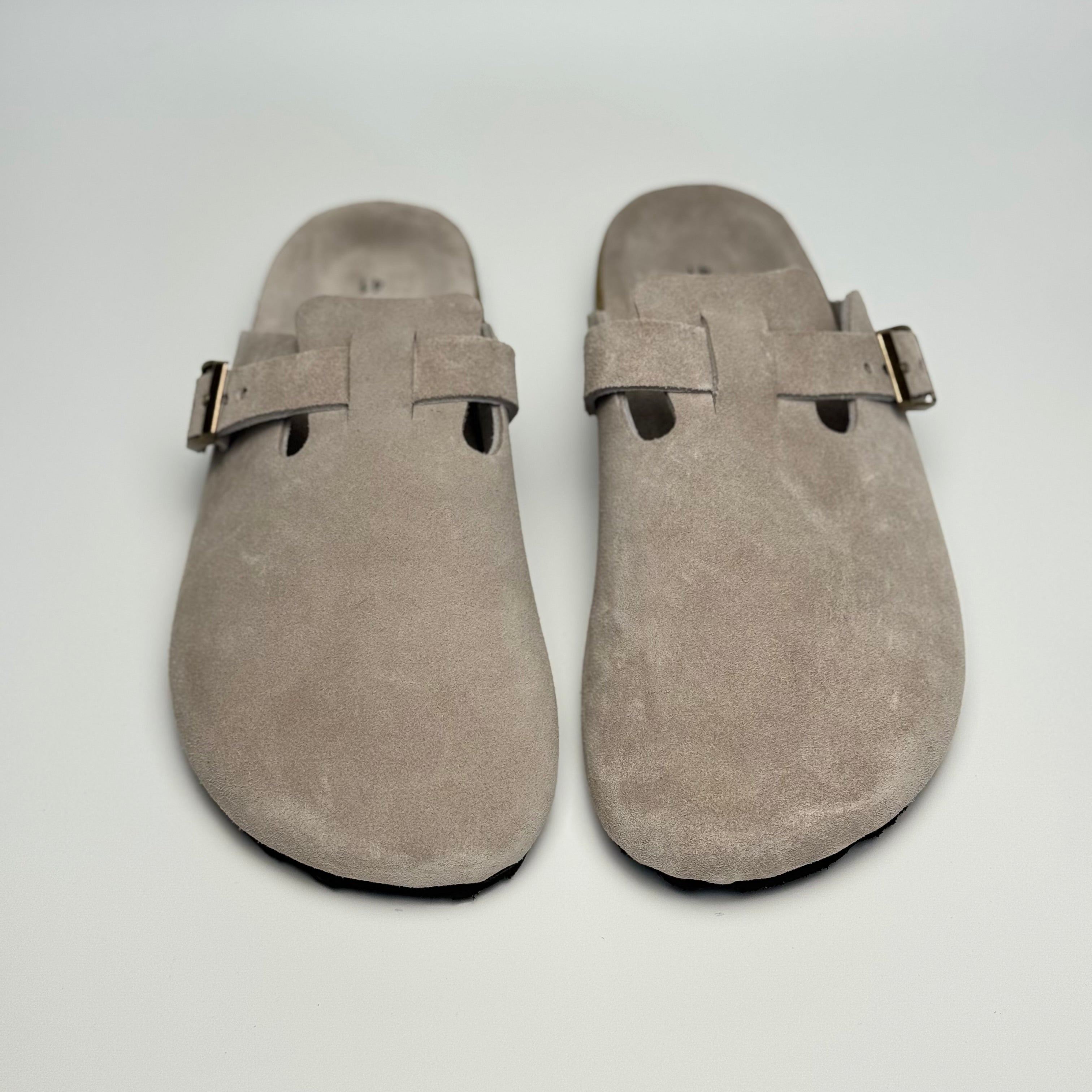 Clogs Genuine Leather Suede “Taupe”