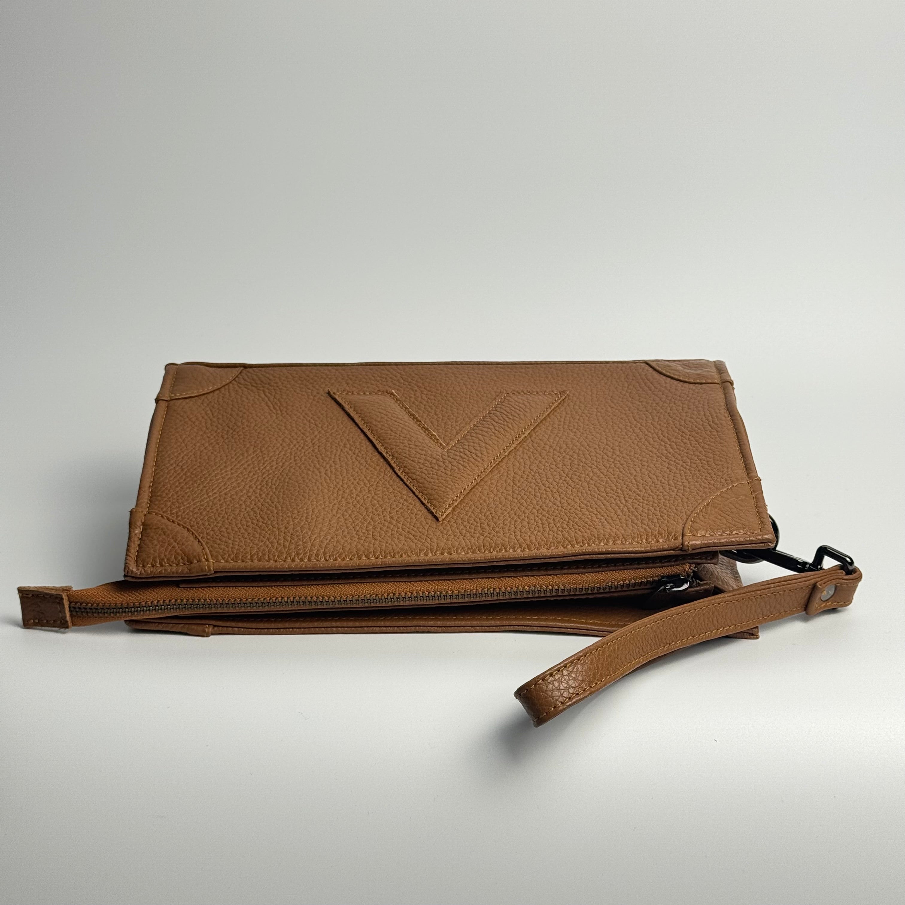 Attaché Clutch+ - Genuine Leather Clutch with Strap “Brown”