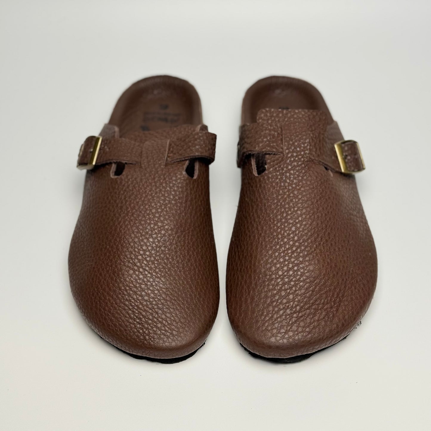 Clogs Premium Lite Genuine Leather Slip-on "Full Grain Leather Choco"