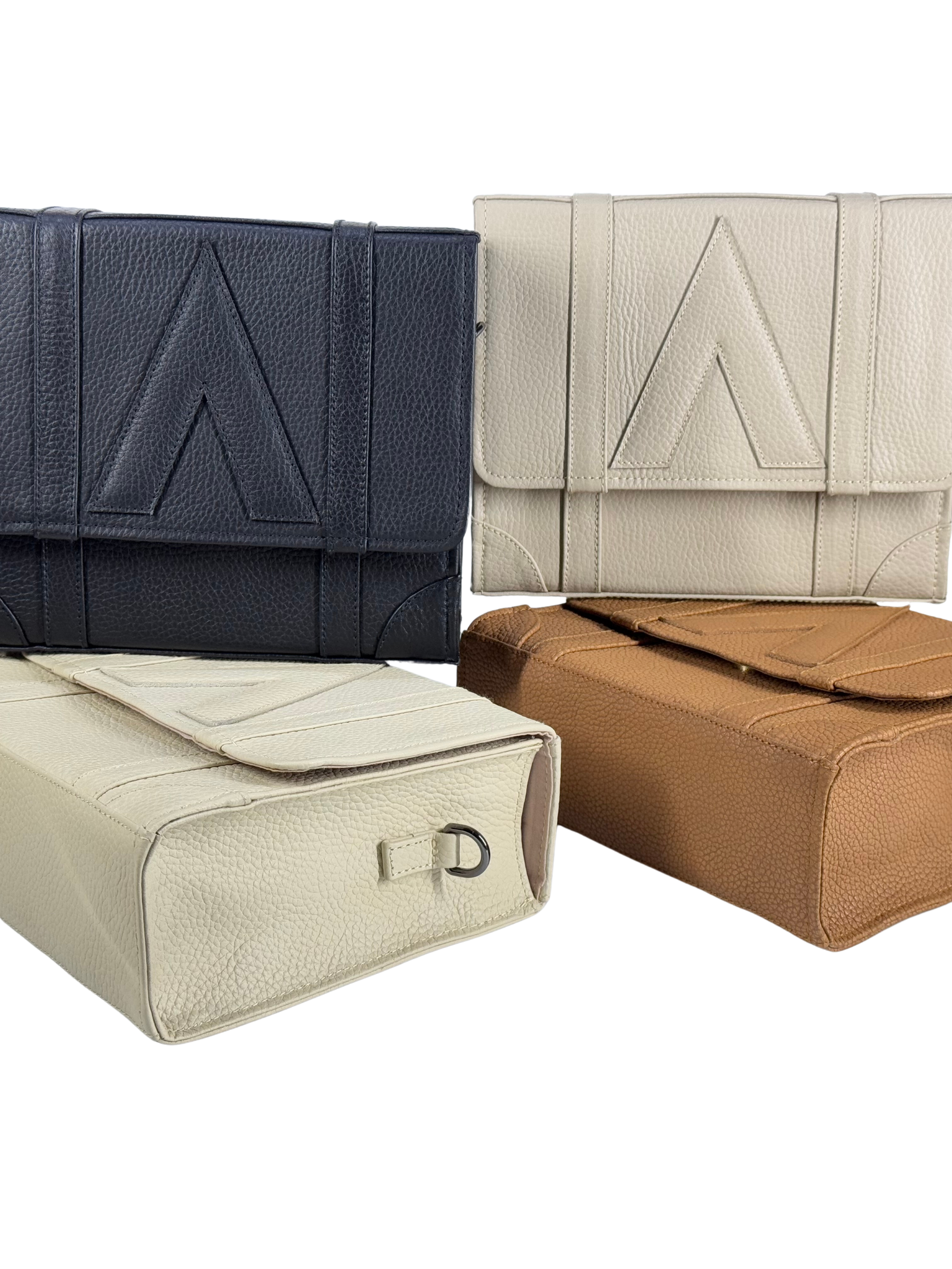 Attaché Case LX – Dual Strap Genuine Leather Bag in Beige