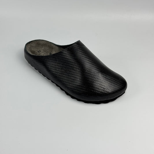 Premium Mule Genuine Suede Leather “Black Tumbled”
