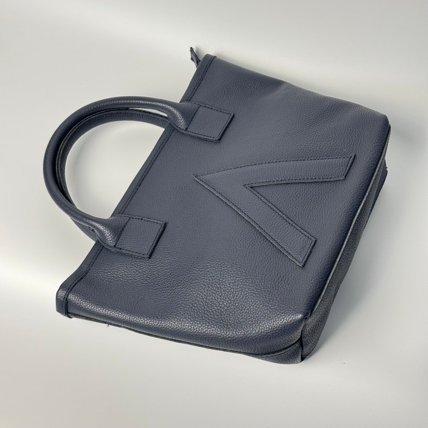 P-TOTE Full Grain Calf Leather (Petite Tote) in Navy