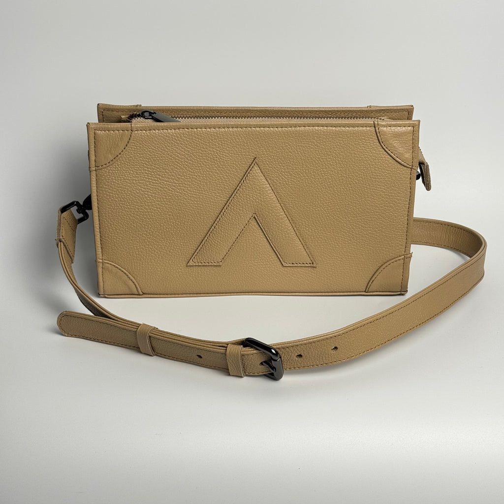 Attaché Clutch+ - Genuine Leather Clutch with Strap “Beige”