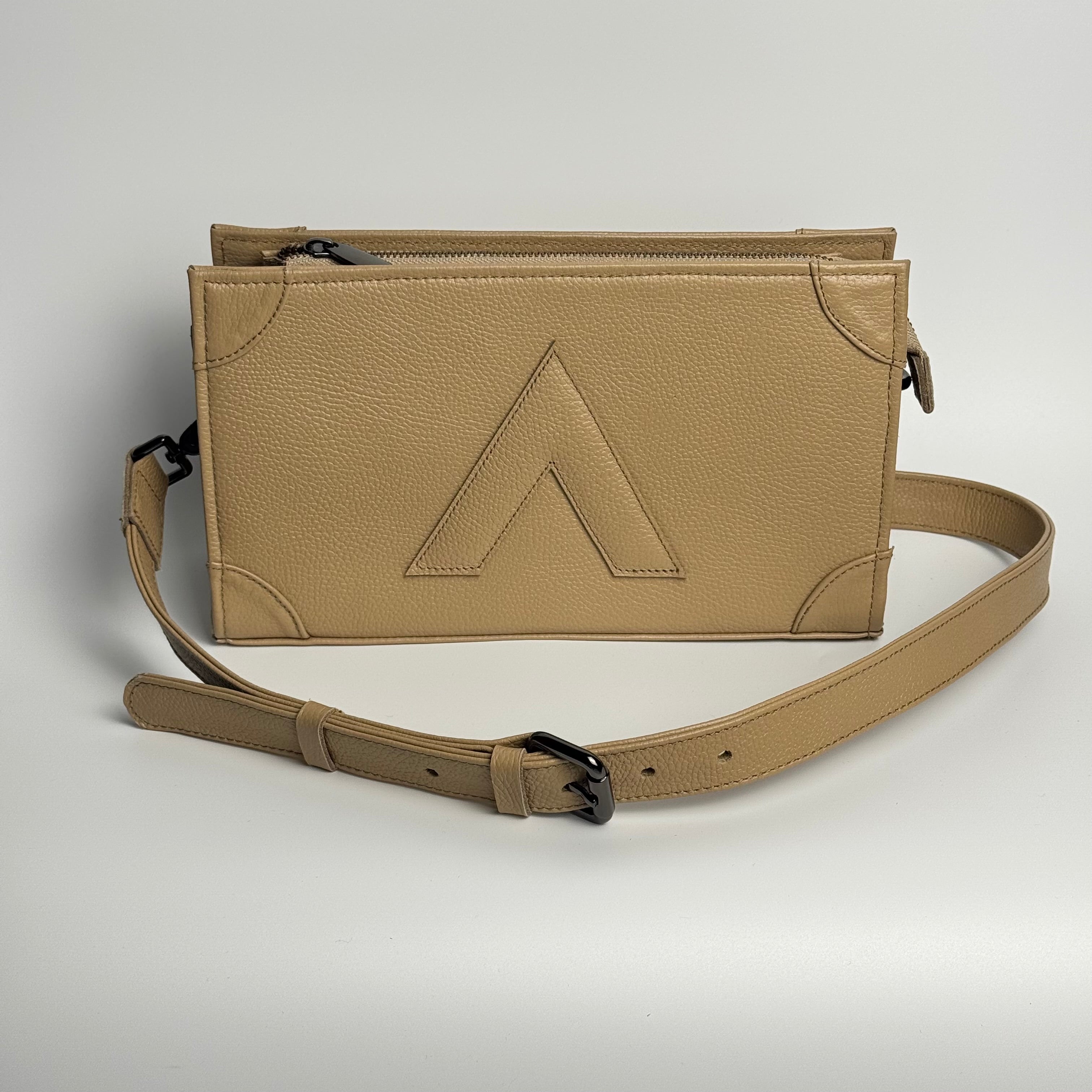 Attaché Clutch+ - Genuine Leather Clutch with Strap “Beige”