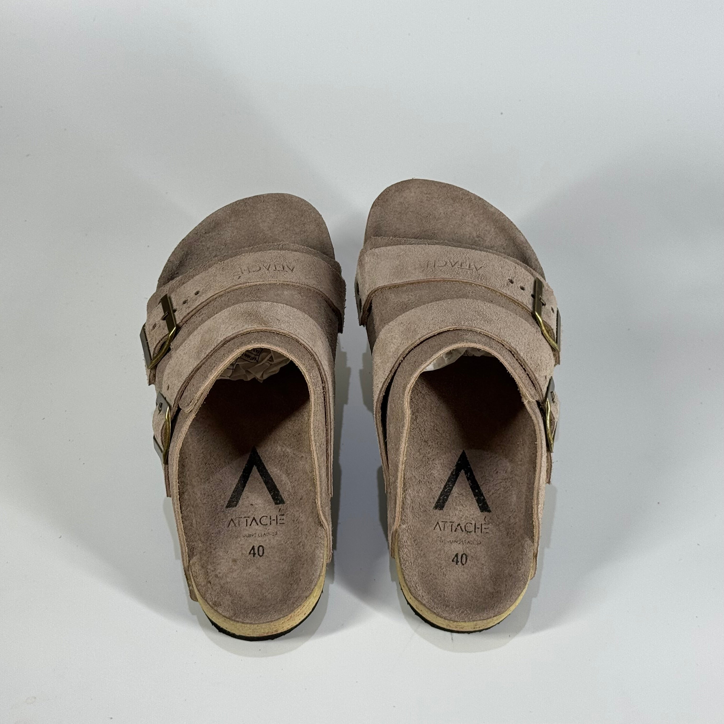 Passeo Double Buckle Genuine Leather Slip-on “Taupe”