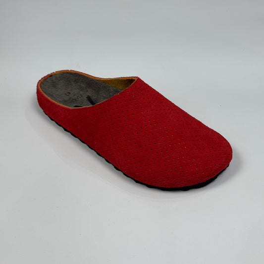 Premium Mule Genuine Suede Leather “Scarlet Mesh”