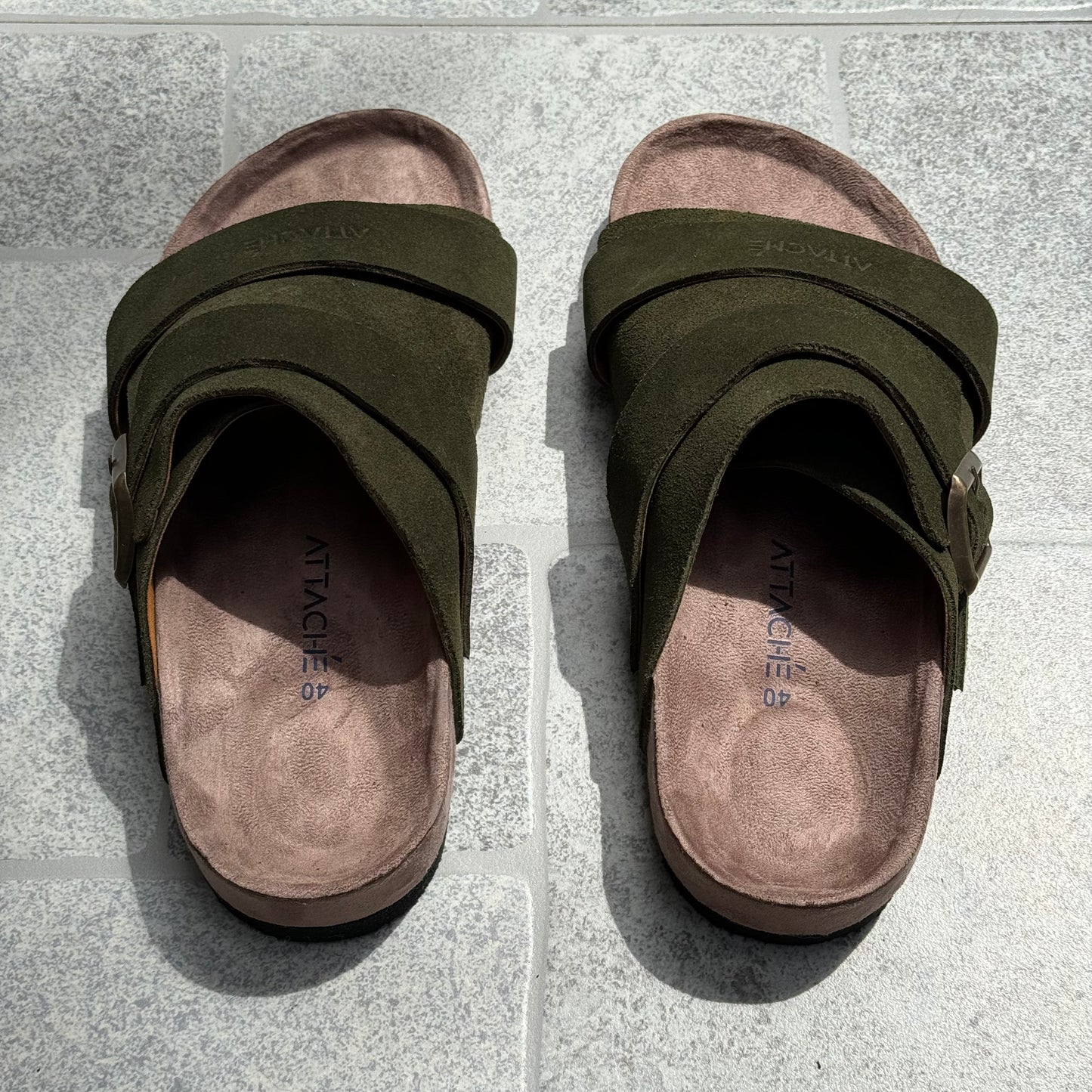 Mother's Day Sale: Passeo 2 Strap Olive Genuine Bovine Suede