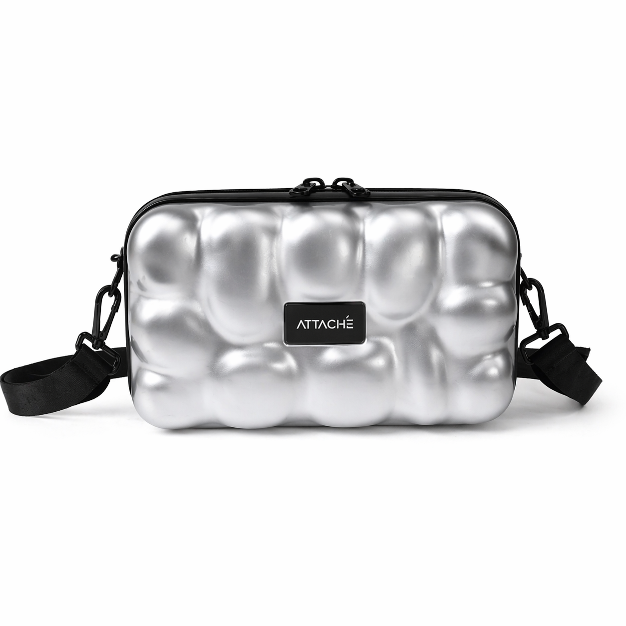 Silver Bubble Hardshell Mini Luggage Bag