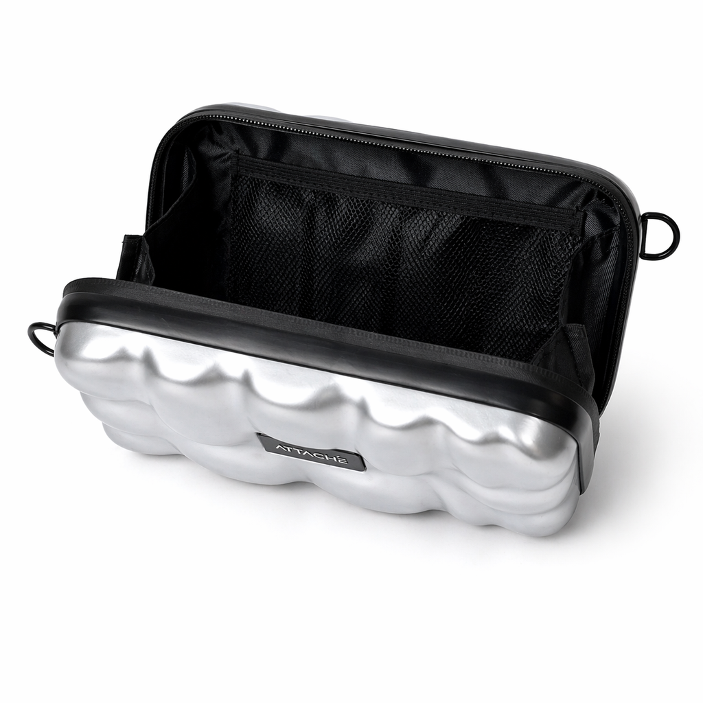 Silver Bubble Hardshell Mini Luggage Bag