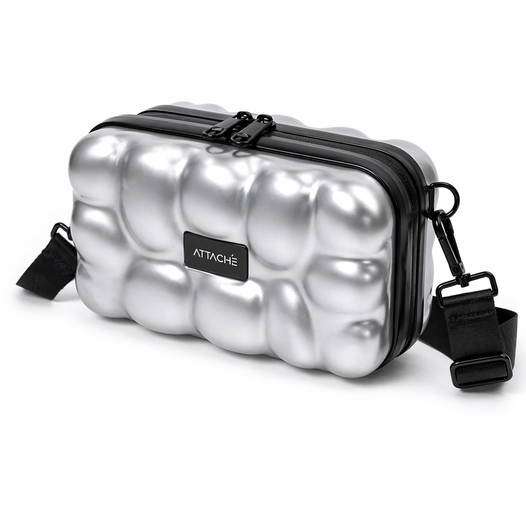 Silver Bubble Hardshell Mini Luggage Bag