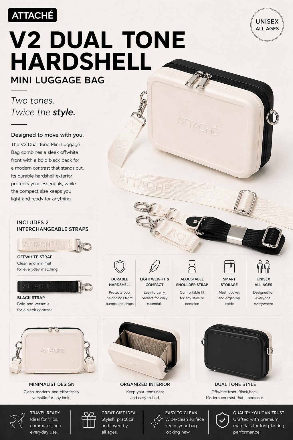 V2 Dual Tone Hardshell Mini Luggage Bag
