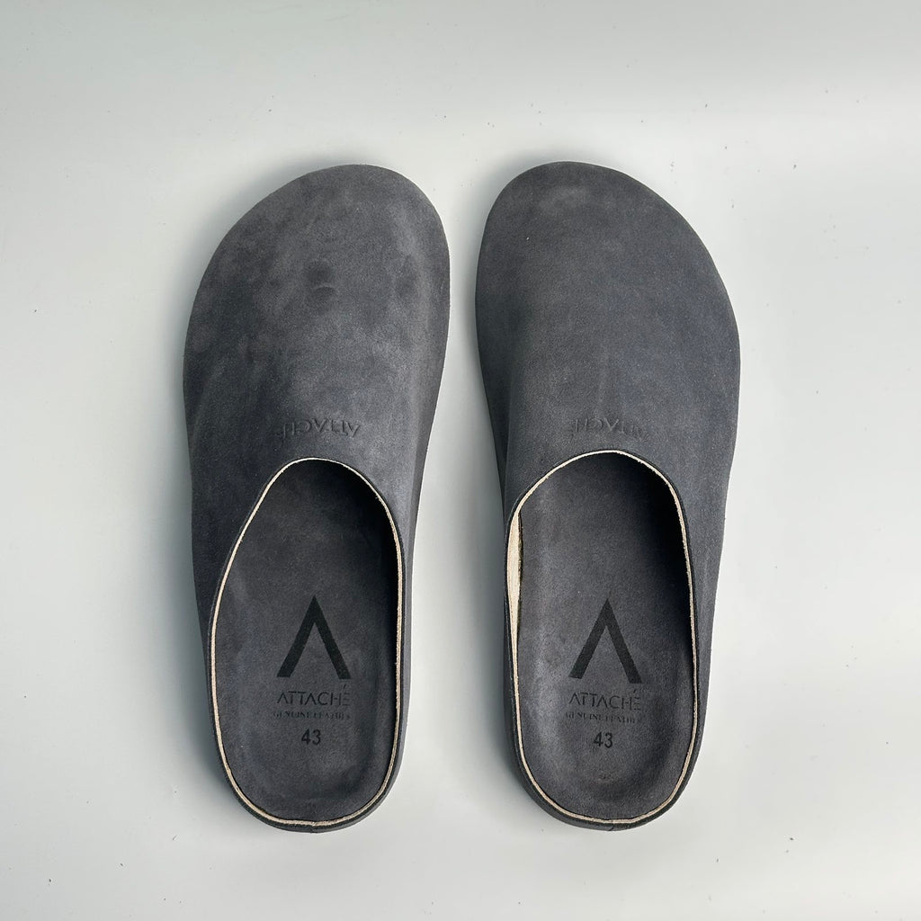 Premium Mule Genuine Suede Leather “Gray”