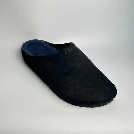 Mule Premium “Black Nubuck Leather”