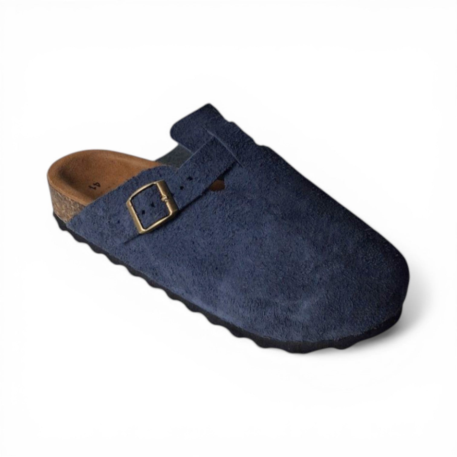 Clogs Navy Suede Leather